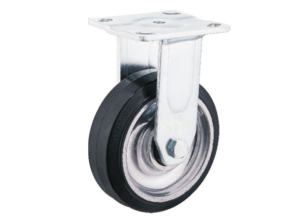 6mm Yoke Heavy Duty Caster With High Temperature Aluminum Rim Rubber Wheel-Fixed 6mm Yoke Heavy Duty Caster With High Temperature Aluminum Rim Rubber Wheel-Fixed