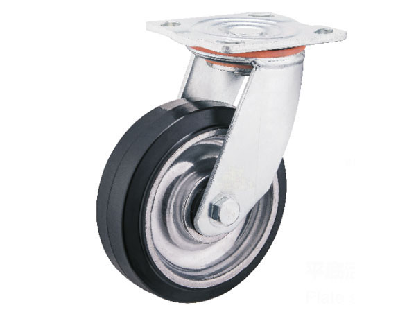 6mm Yoke Heavy Duty Caster With High Temperature Aluminum Rim Rubber Wheel-Plate swivel 6mm Yoke Heavy Duty Caster With High Temperature Aluminum Rim Rubber Wheel-Plate swivel