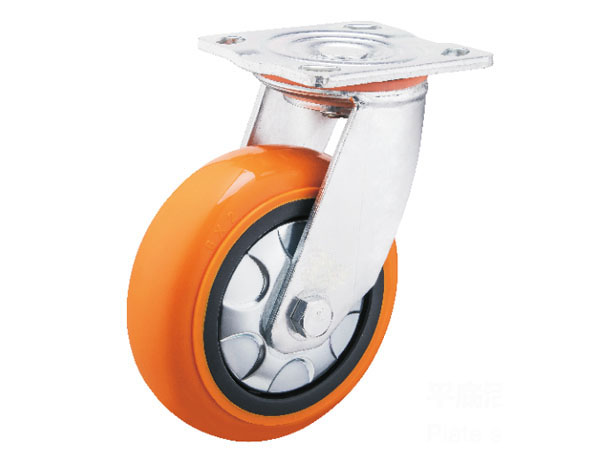 6mm Yoke Heavy Duty Caster With Plastic Rim PU wheel(Circular tyre) 6mm Yoke Heavy Duty Caster With Plastic Rim PU wheel(Circular tyre)