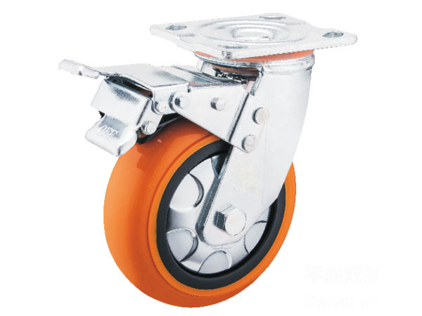 6mm Yoke Heavy Duty Caster With Plastic Rim PU wheel(Circular tyre) 6mm Yoke Heavy Duty Caster With Plastic Rim PU wheel(Circular tyre)