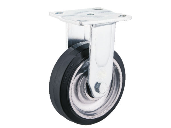 6mm Yoke Heavy Duty Caster With Aluminum Rim Rubber Wheel-Fixed 6mm Yoke Heavy Duty Caster With Aluminum Rim Rubber Wheel-Fixed